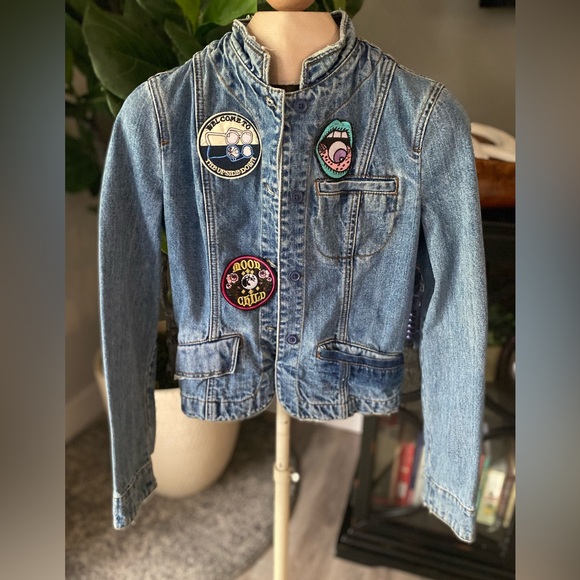 Mossimo Supply Co. Jackets & Blazers - Jean jacket mossimo patches slipknot moon child welcome to the upside down Y2K